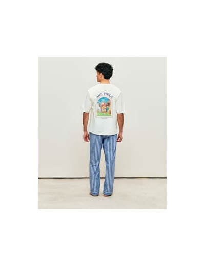 Pantalon en coton à rayures