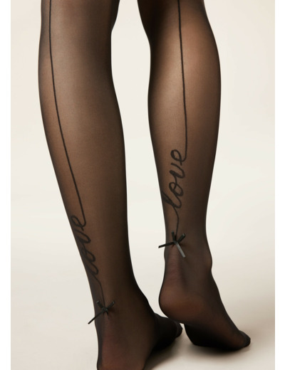 Collant voile à ligne « Love »