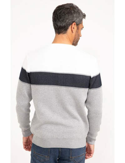 Pull col rond rayé Sporty