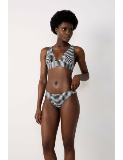 Culotte bikini bas de maillot à carreaux