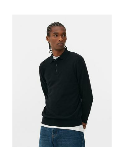 Pull polo à manches longues