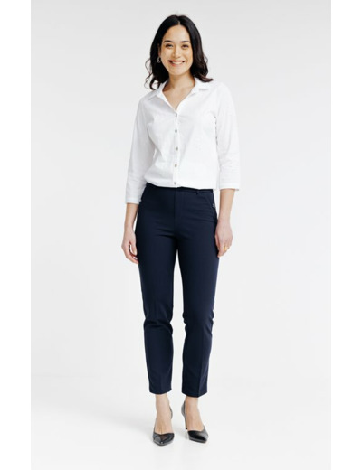 Pantalon de tailleur boutons fleurs