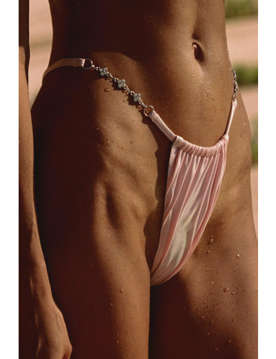 Bas de bikini taille haute avec découpe jambes