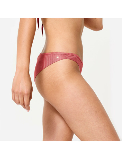 Culotte tanga lulu unie rose côtelé très échancrée