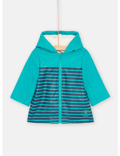 Imperméable bleu à imprimé à rayures bébé garçon