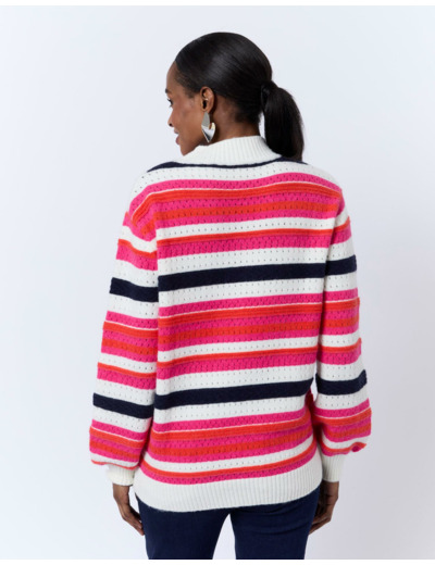 Pull épais rayé MULTICOLORE Femme
