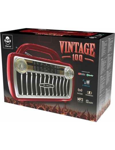 ENCEINTE BLUETOOTH VINTAGE 100 AVEC RADIO FM