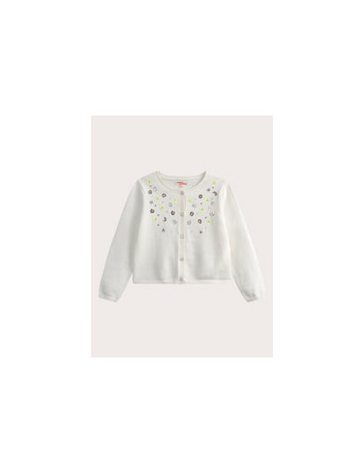 Gilet écru à sequins