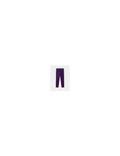 Lot de 2 leggings violets à pois ou bleus unis doublés pour filles