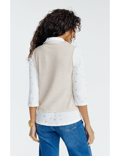 Tee-shirt 2-en-1 manches 3/4