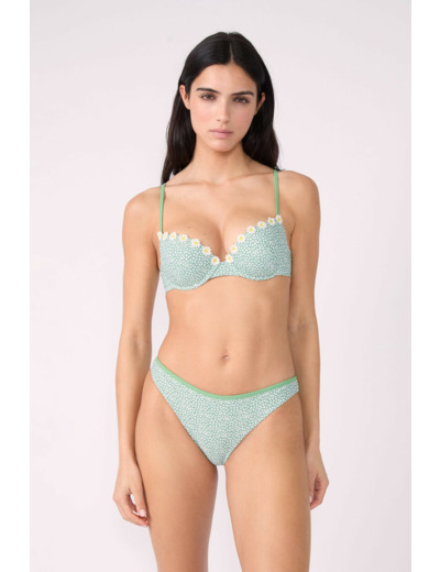 Push-up haut de maillot fleuri