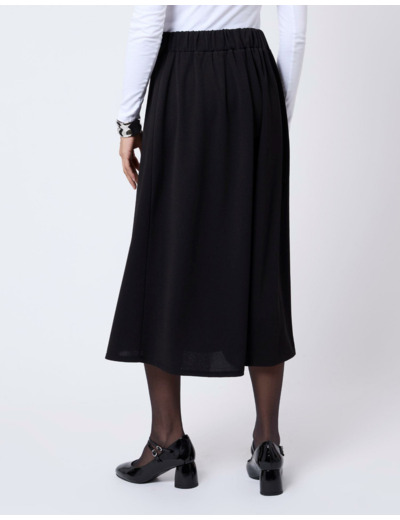 Jupe midi évasée unie NOIR