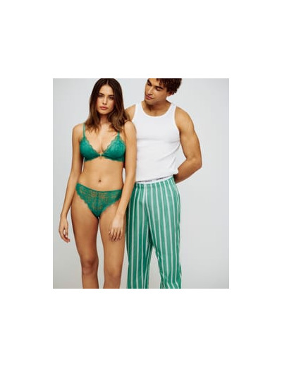 Pantalon en coton à rayures