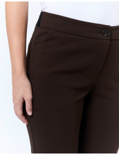 Pantalon 7/8 cigarette uni MARRON Femme