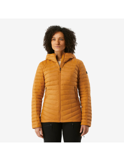 Doudoune à capuche en duvet de trek montagne - mt100 -5 °c - femme