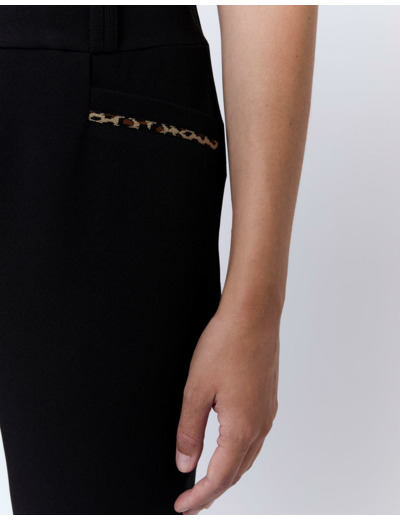 Pantalon 7/8 cigarette uni NOIR Femme