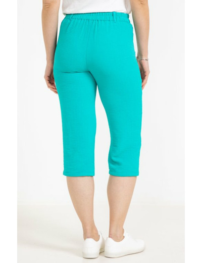Pantalon corsaire fluide élastiqué dos