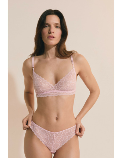 Soutien-gorge brassière à motifs cœurs,Soutien-gorge brassière à motifs cœurs;${refinementColor}