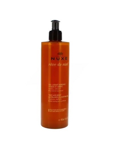 Nuxe Rêve De Miel Gel Lavant Surgras Visage Corps Flacon Pompe De 400 Ml