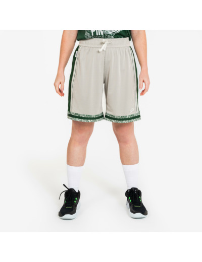 Short de Basketball reversible Adulte - SHR-500 Beige Vert