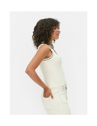 Polo sans manches à finitions contrastées