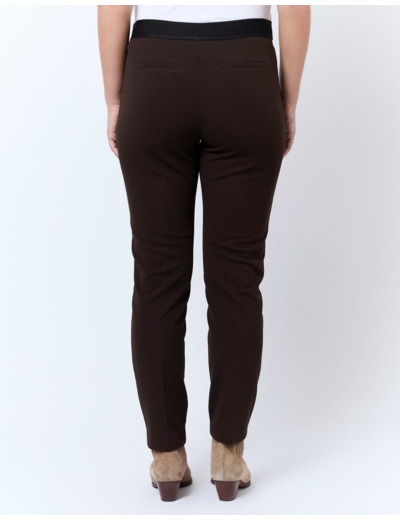 Pantalon 7/8 cigarette uni MARRON Femme