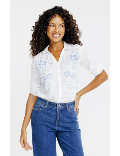 Chemise unie avec patchwork