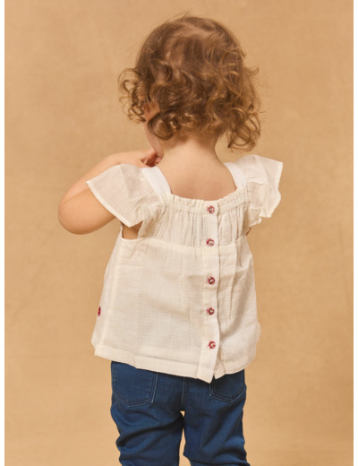 Blouse à smock brodée
