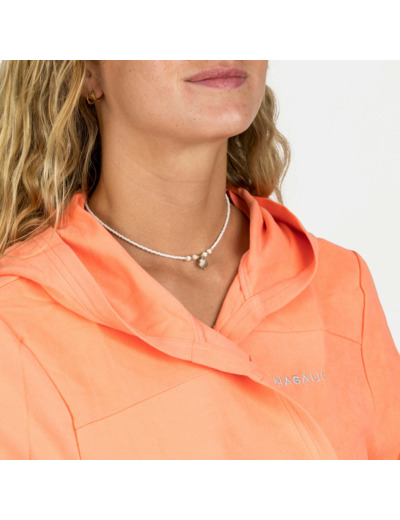 Peignoir de bain compact femme à capuche en microfibre corail