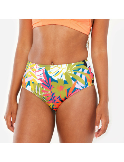 Bas de maillot culotte taille haute fleuri surf Femme - Romi multicolore