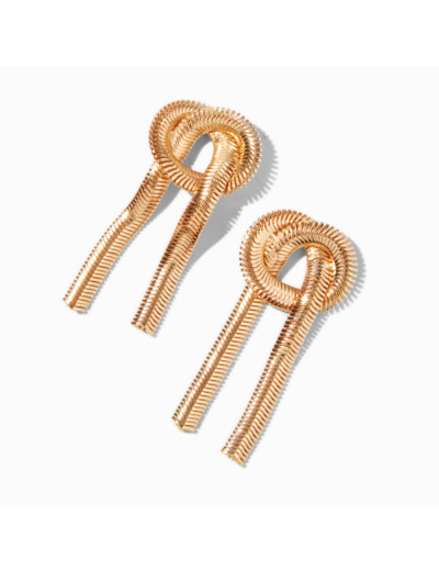 Pendantes 4 cm serpent nouées couleur dorée