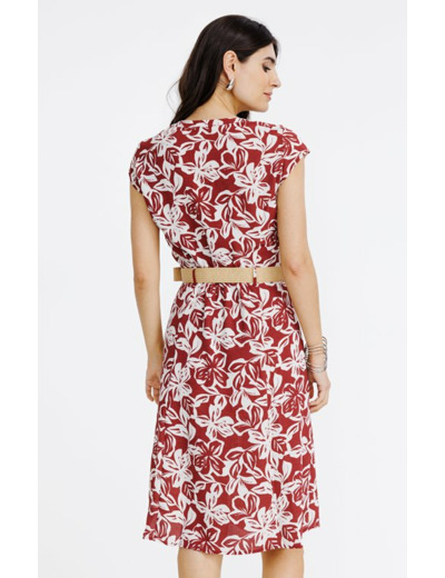 Robe chemise avec ceinture rafia