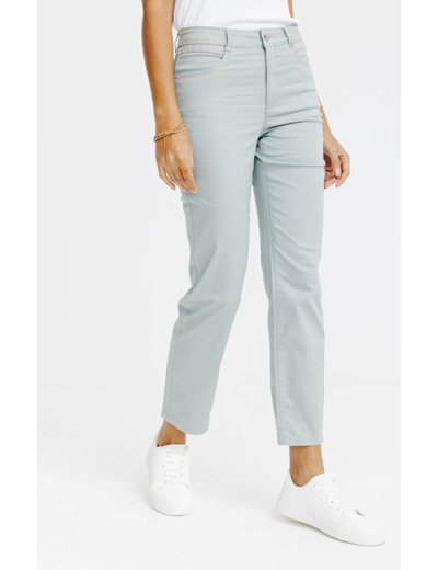 Pantalon en polyester recyclé brodé