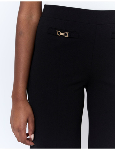Pantalon 7/8 large uni NOIR Femme