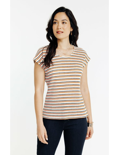 Tee-shirt rayé col rond