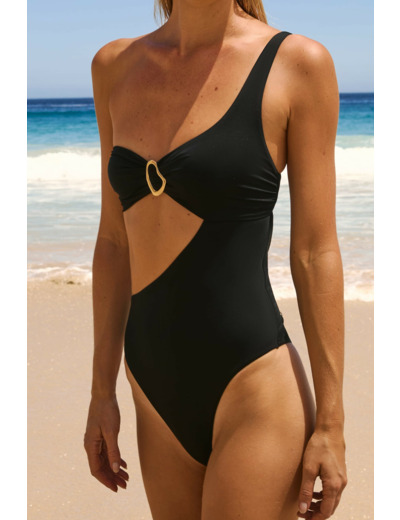 Maillot de bain 1 pièce sans armature avec détail bijou,Maillot de bain 1 pièce sans armature avec détail bijou;${refinementColor}