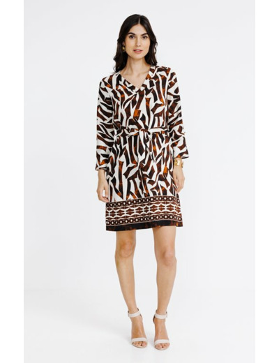 Robe ceinturée imprimée