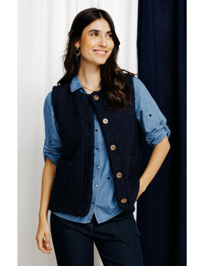 Gilet sans manches bouclette