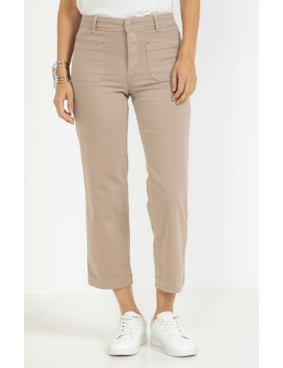 Pantalon crop poches plaquées devant