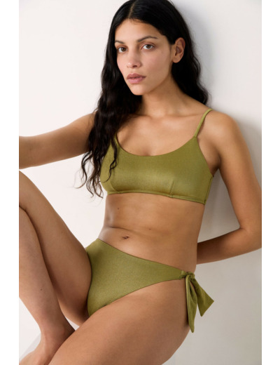 Bikini brésilien à nouer bas de maillot pailleté