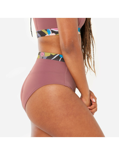 Bas de maillot culotte taille haute surf Femme - Rosa violet