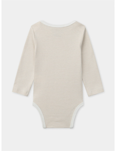 Lot de 2 bodies à rayures ou uni Bébé Garçon