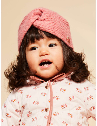 Bonnet vieux rose en tricot