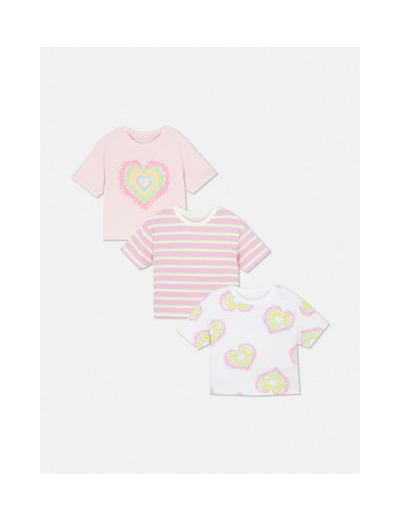 1,5–8 ans | Lot de 3 t-shirts à motifs cœur