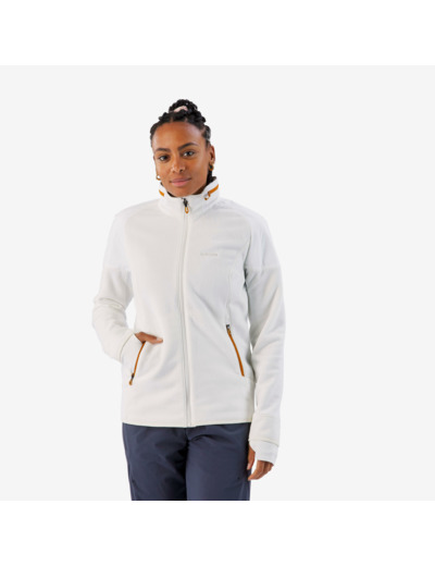 Polaire de randonnée chaude femme, MH500 Mountain blanc