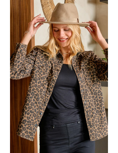 Chemise large imprimé léopard