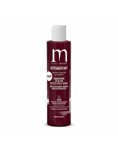 Shampooing repigmentant cheveux naturels ou colorés lie de vin