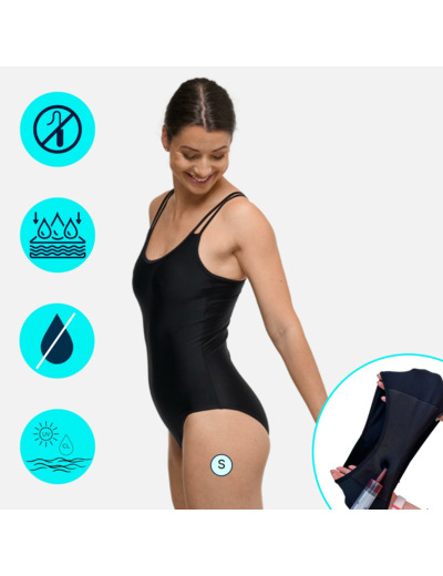 Maillot de Bain Menstruel 1 Pièce | Femme & Ado | Flux Moyen | Stella