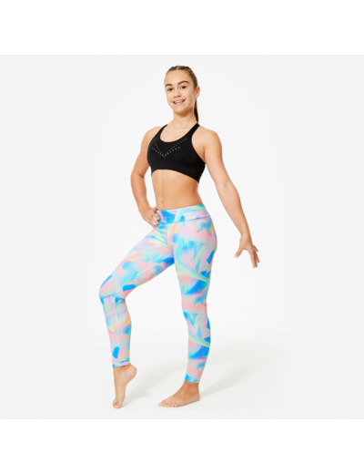 Brassière de gym respirante fille, noire à sequins