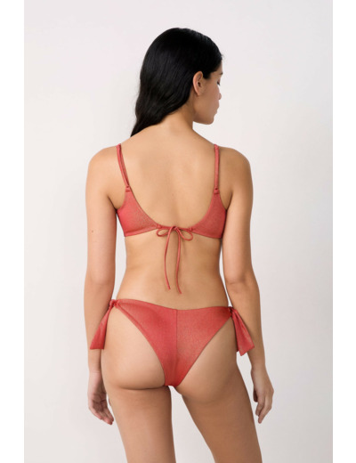 Brassière haut de maillot à nouer pailleté